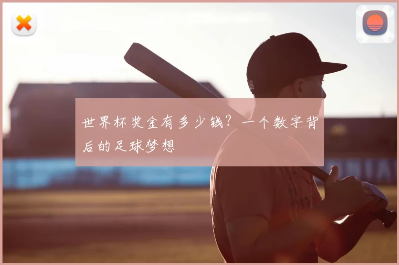 世界杯奖金有多少钱？一个数字背后的足球梦想
